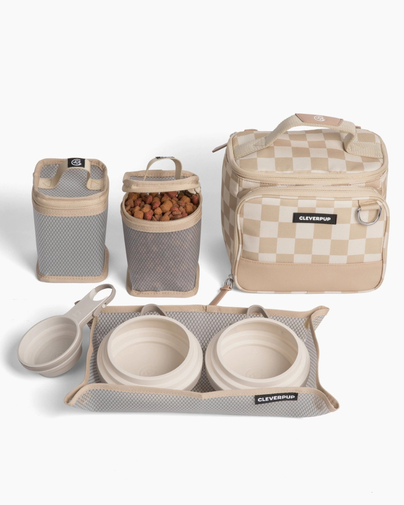 Bistro Box Dog Food Travel Kit in Check Eat CLEVERPUP