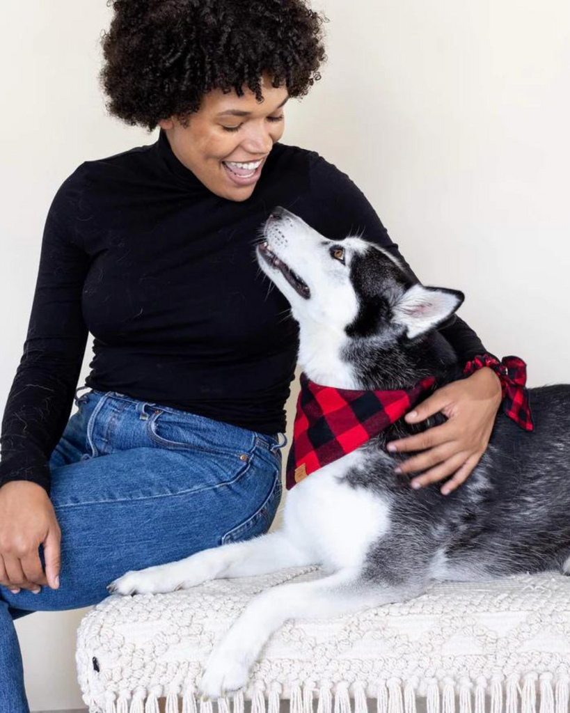 Red and Black Buffalo Check Flannel Dog Bandana (FINAL SALE) Wear THE FOGGY DOG   