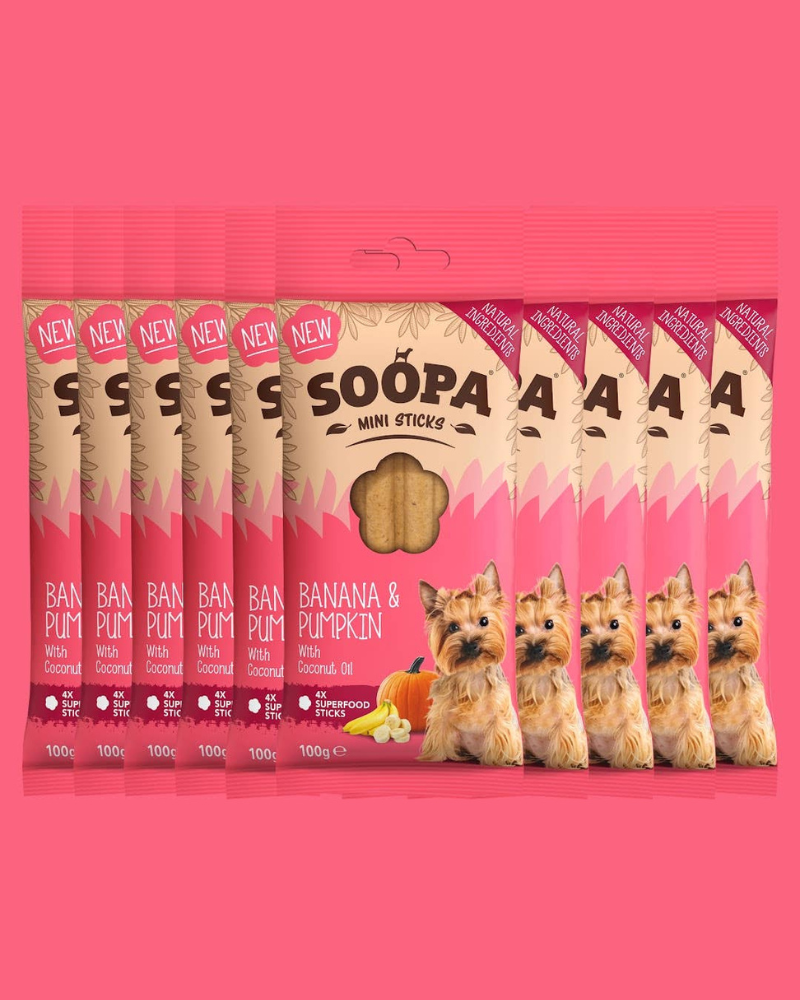 Banana & Pumpkin Dental Dog Sticks (Small Dogs) EAT SOOPA
