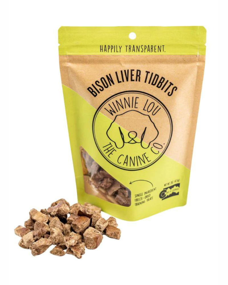 Bison Liver Tidbits Freeze-Dried Dog Treats Eat WINNIE LOU   