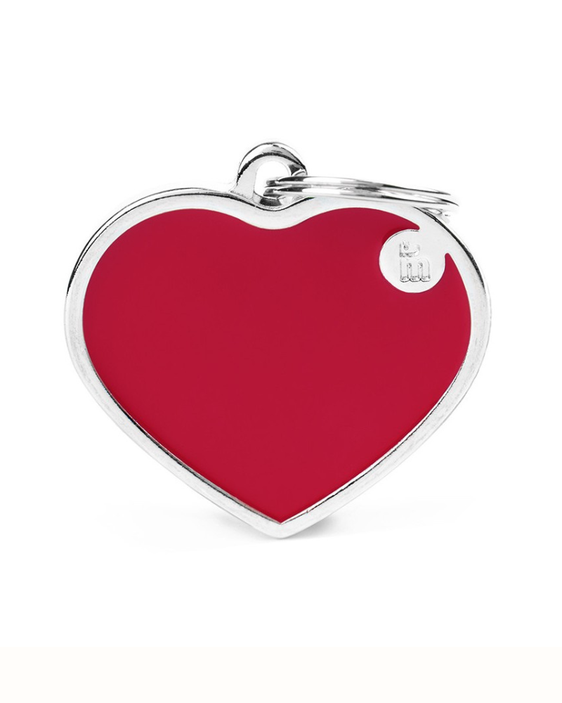 Handmade Heart Tag in Really Red Custom Pet ID Tag Wear MY FAMILY   