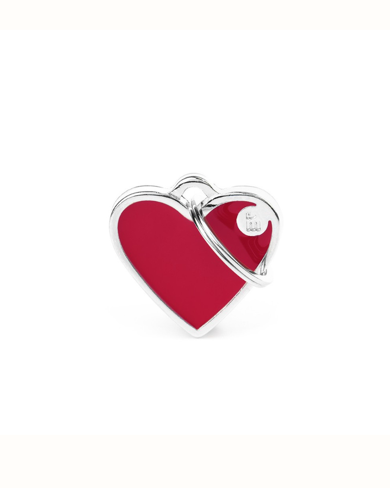 Handmade Heart Tag in Really Red Custom Pet ID Tag Wear MY FAMILY   