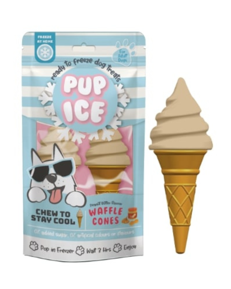 Pup Ice Waffle Cone in Vanilla and Peanut Butter Eat PUP ICE