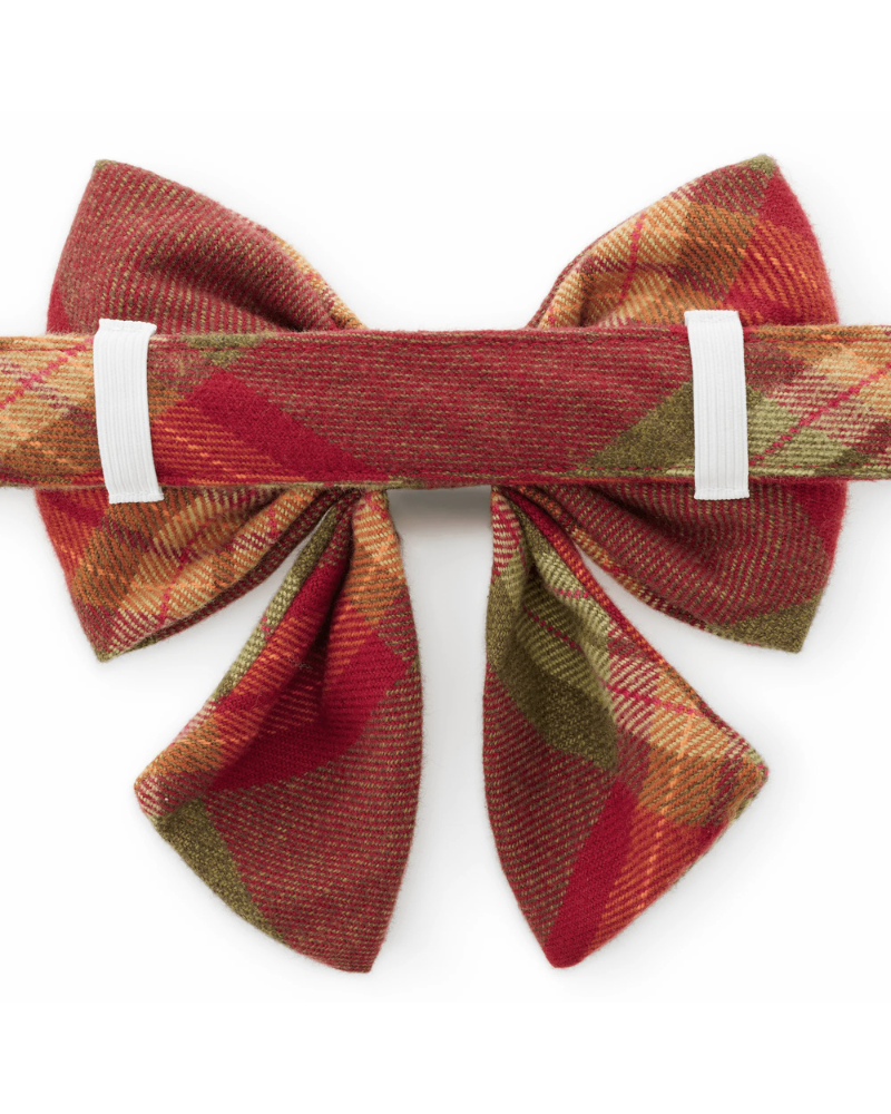 Orchard Plaid Flannel Lady Dog Bow Tie (Made in the USA) Wear THE FOGGY DOG
