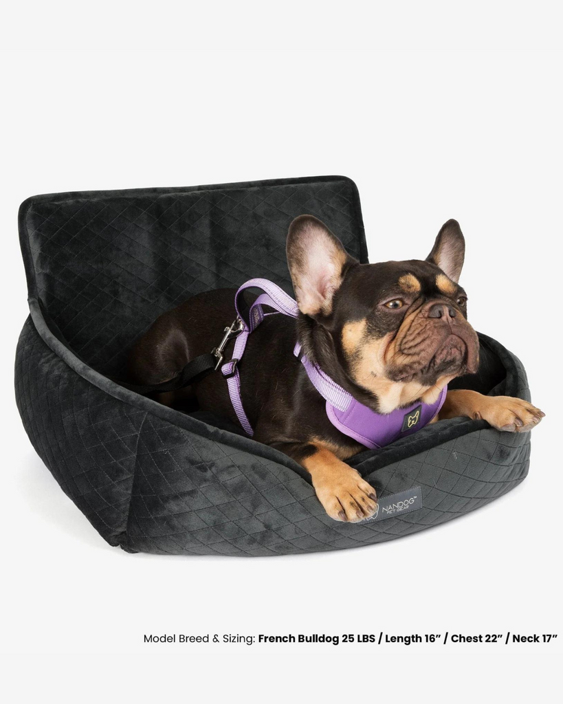 Dark Grey Quilted Dog Car Seat Carry NANDOG   