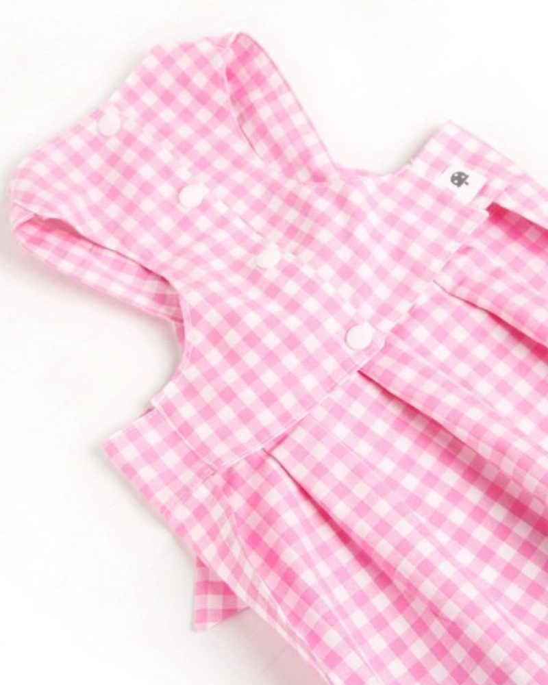 Pink Gingham Dog Dress (Made in the USA) Wear ICECREAMTREE STUDIO