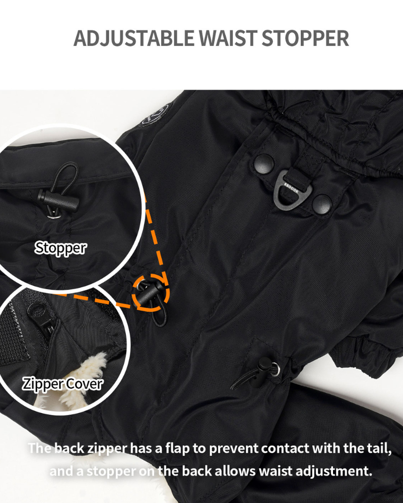 Fleece-Lined Winter Coverall for Dogs (in Black, Lavender or Tan) Wear SSOOOK