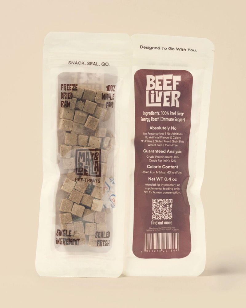 Freeze-Dried Beef Liver On-the-Go Dog Treat Pack Eat MAX & BELLA
