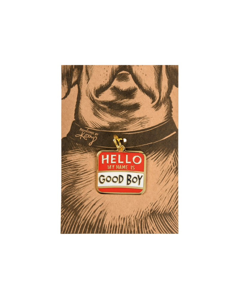 HELLO My Name is Good Boy Collar Charm Wear PRIMITIVES