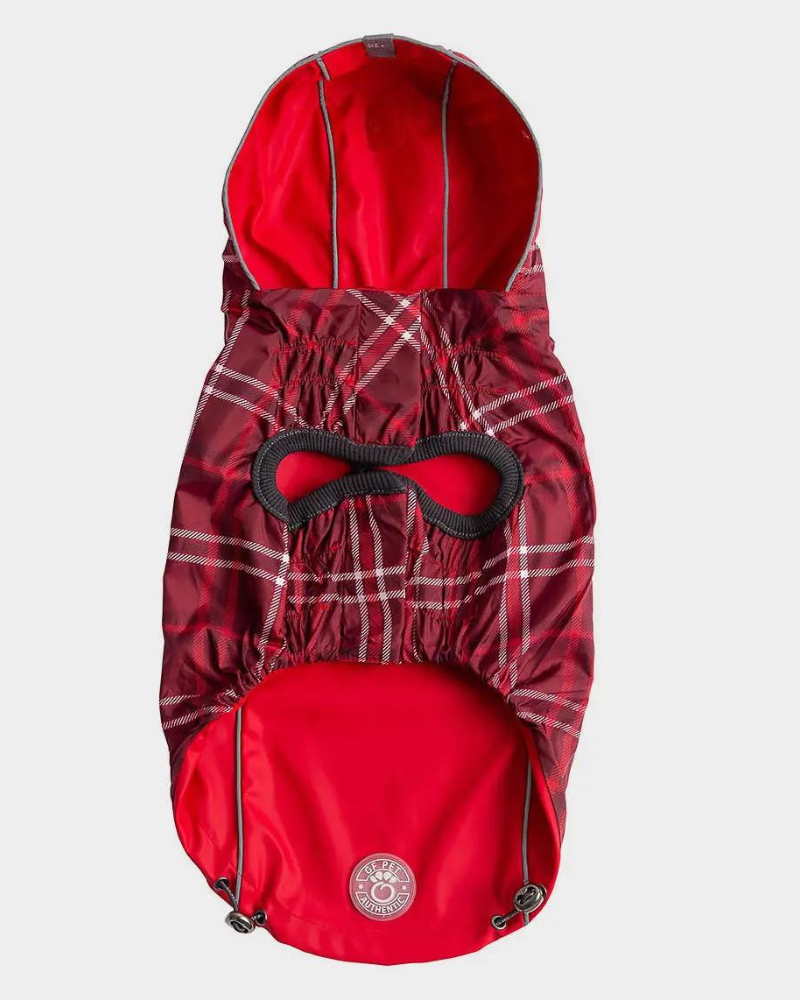 Reversible Waterproof Big Dog Raincoat In Red Plaid (FINAL SALE) Wear GF PET   