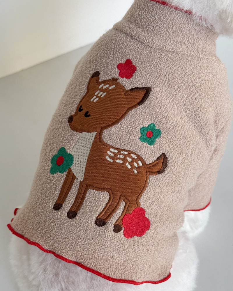 Spotted Deer Fluffy Dog Shirt