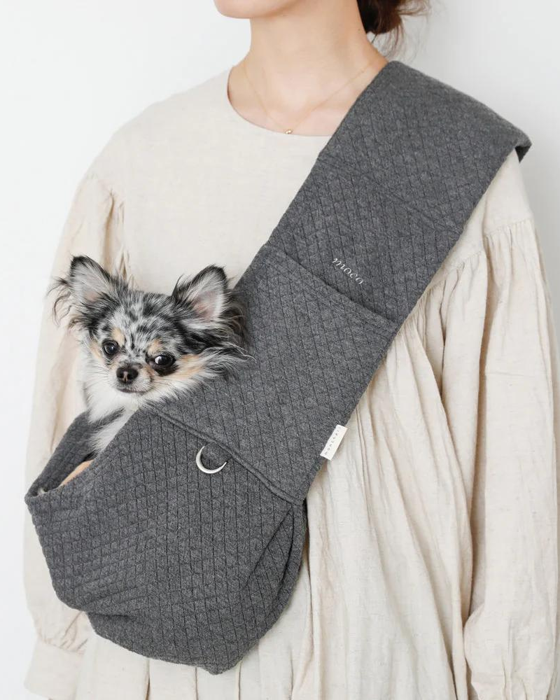 Graph Check Dog Sling in Charcoal Carry MONCHERI   