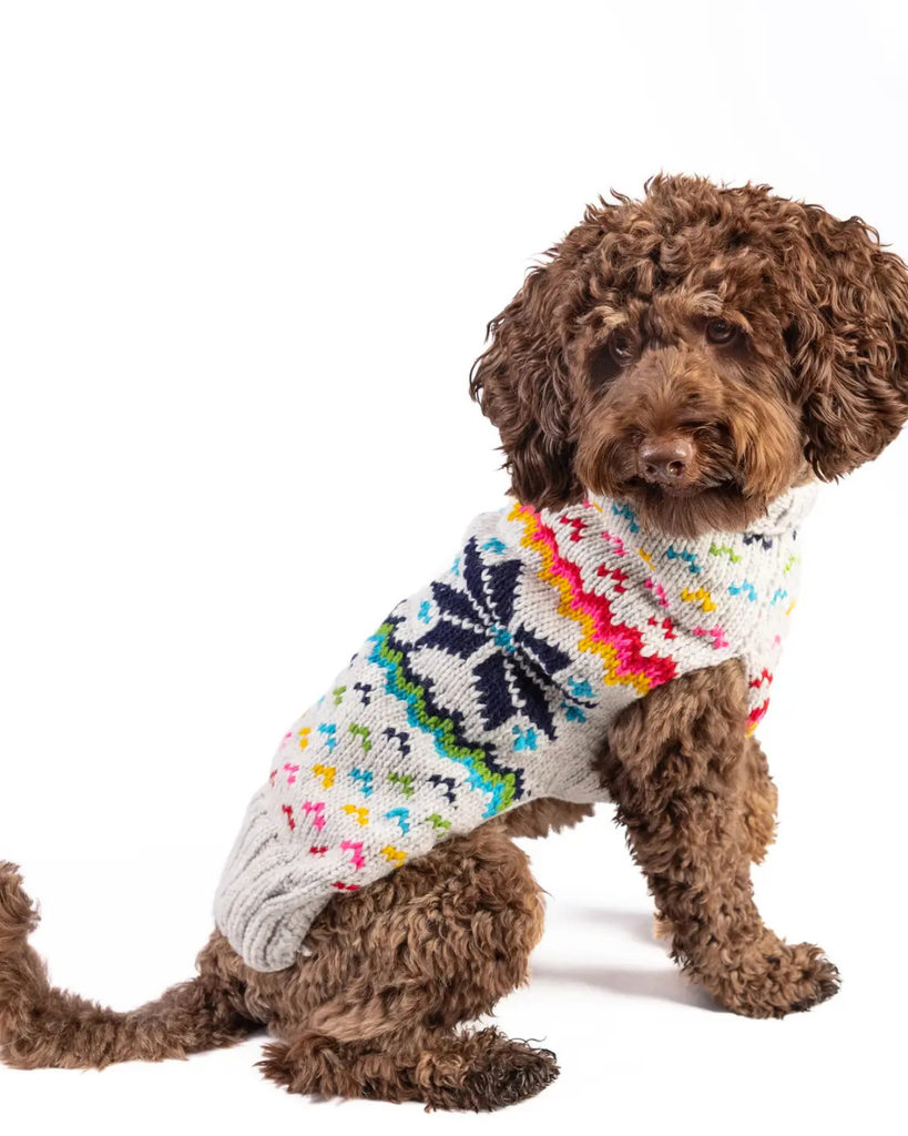Rainbow Snowflake Wool Dog Sweater Wear CHILLY DOG