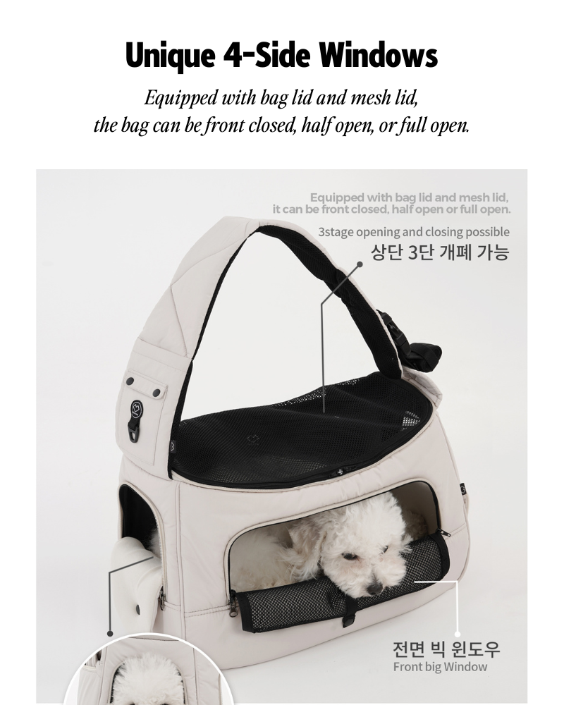 Dog Sling Bag in Black or Beige Carry SSOOOK   