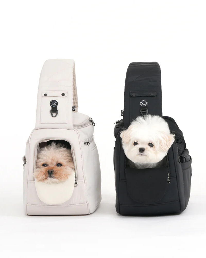 Crossbody SMART Sling Dog Carrier in Black or Beige Carry SSOOOK