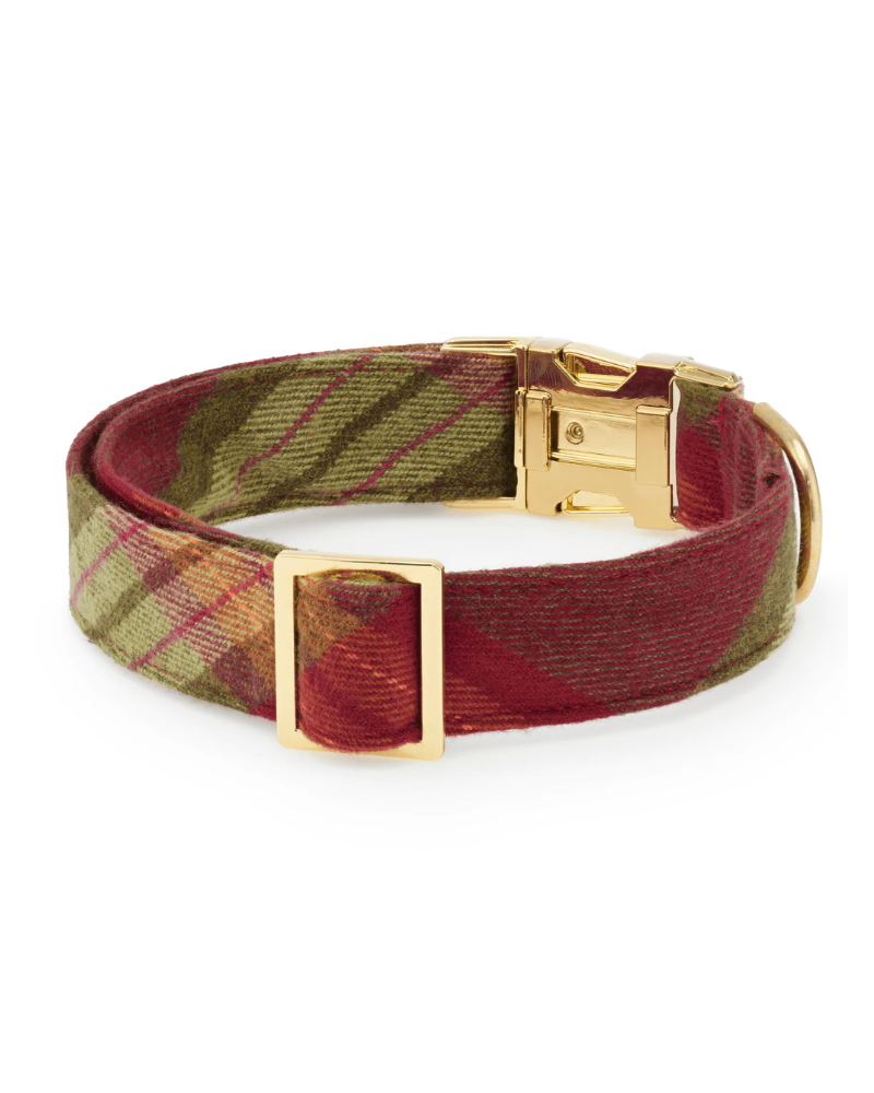 Orchard Plaid Flannel Dog Collar (Made in the USA) WALK THE FOGGY DOG