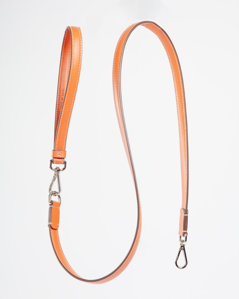 Leather Dog Leash in Orange (Made in Italy) Walk CARLOTTA PALERMO