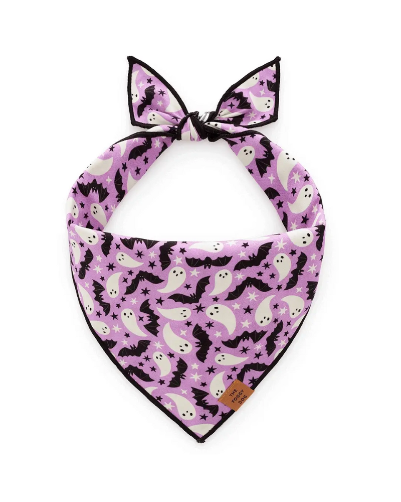 Spooky Season Glow-in-the-Dark Reversible Dog Bandana (Made in the USA) Wear THE FOGGY DOG