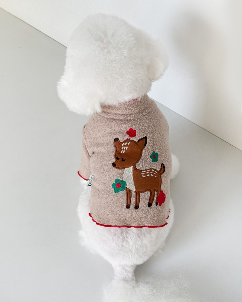 Spotted Deer Fluffy Dog Shirt