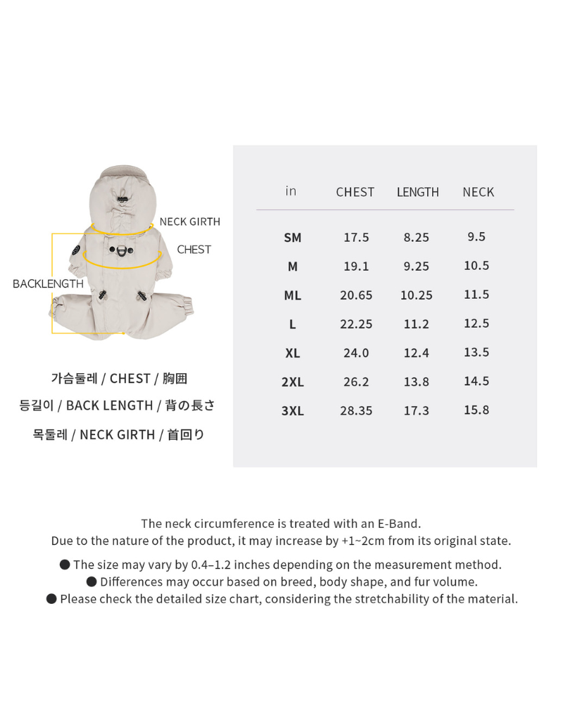 Fleece-Lined Winter Coverall for Dogs (in Black, Lavender or Tan) Wear SSOOOK