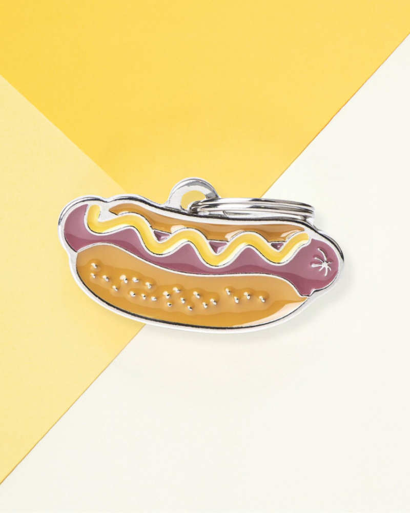 Hot Dog Custom Pet ID Tag Wear MY FAMILY   