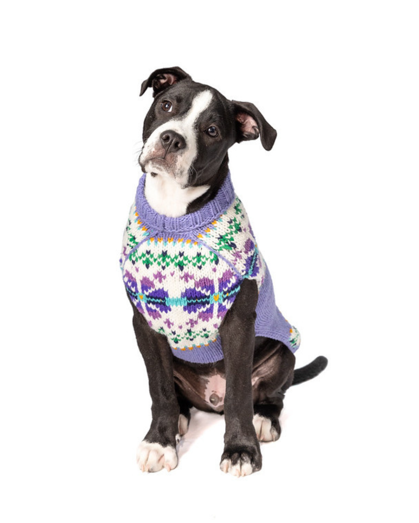Lavender Flowers Wool Dog Sweater Wear CHILLY DOG