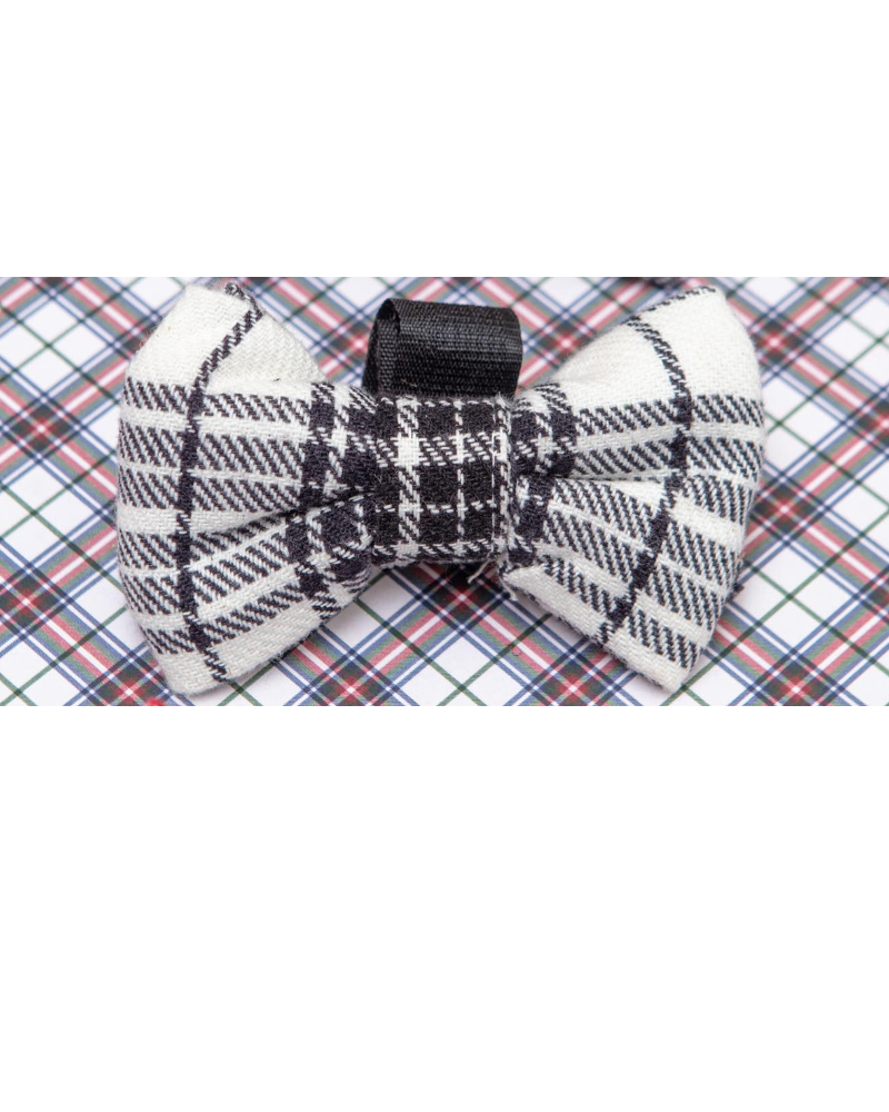 Holiday Plaid Dog Bow Tie