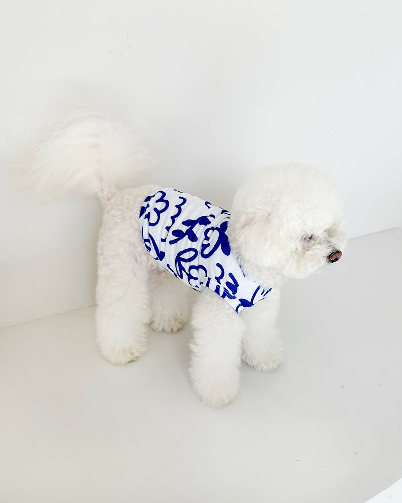 Blue Scribbles Cooling Dog Tee