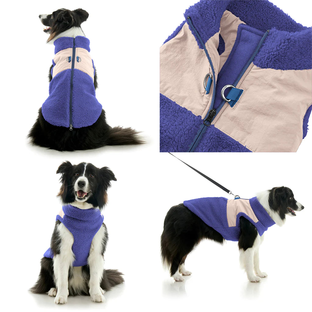 Zip-Up Sherpa Dog Vest in Moonstone Blue (FINAL SALE) Wear GOOBY   