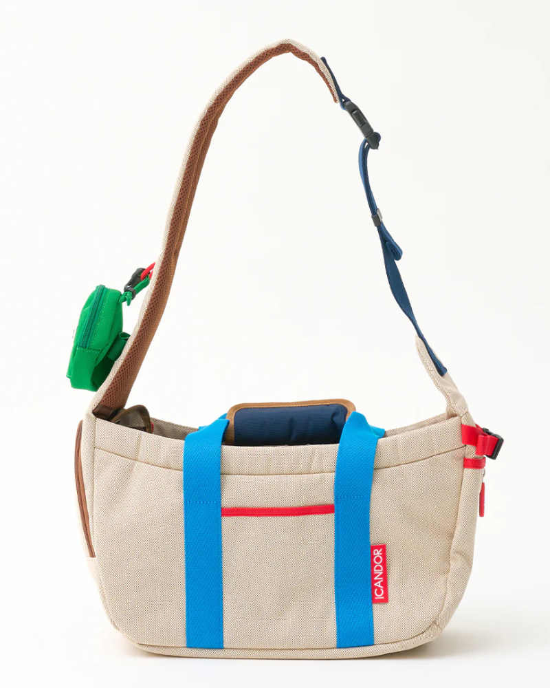 Peek-a-Boo Dog Sling Bag in Cream