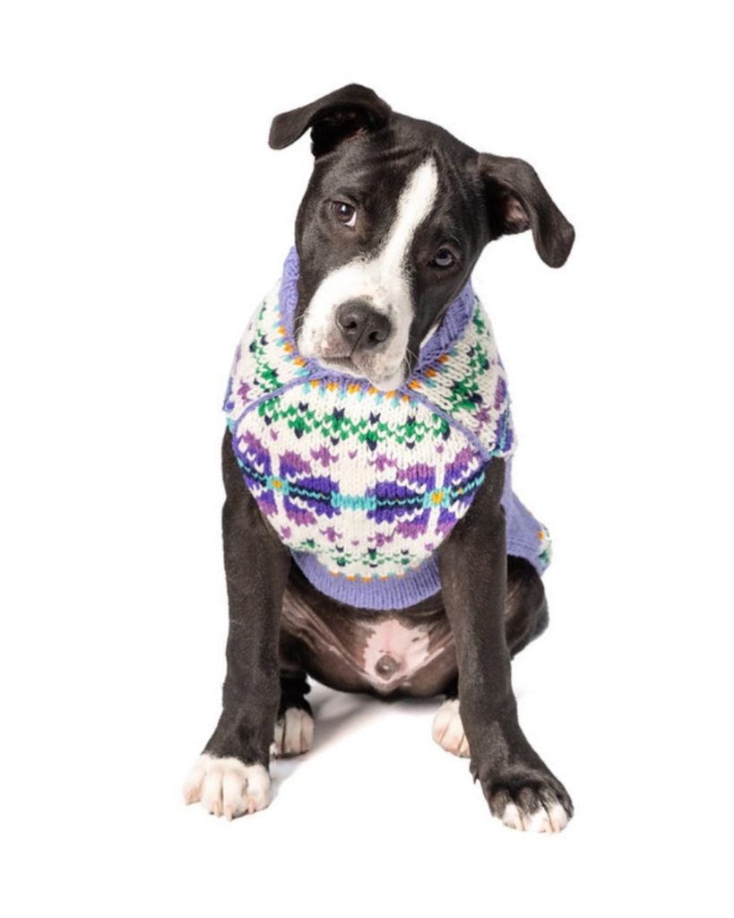 Lavender Flowers Wool Dog Sweater Wear CHILLY DOG