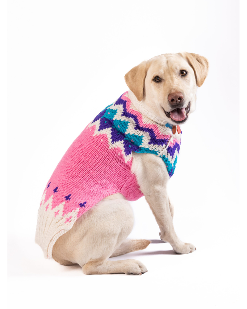 Ski Bum Dog Sweater in Pink (FINAL SALE) Wear CHILLY DOG   