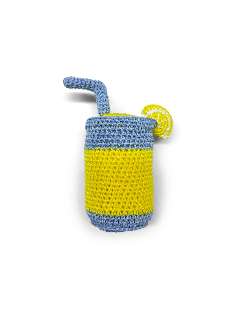 Lemonade Squeaky Knit Dog Toy PLAY DOGO