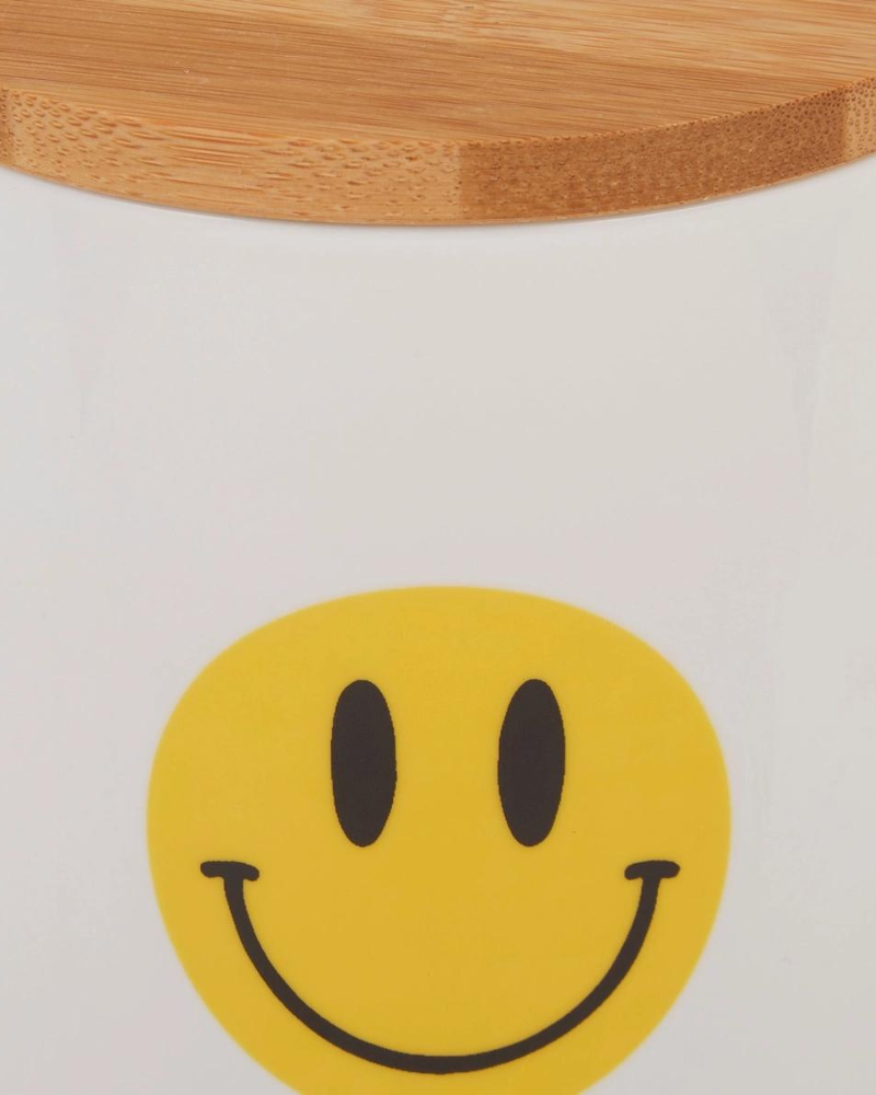 Let's Get Happy Smiley Face Treat Jar Eat BONE DRY   