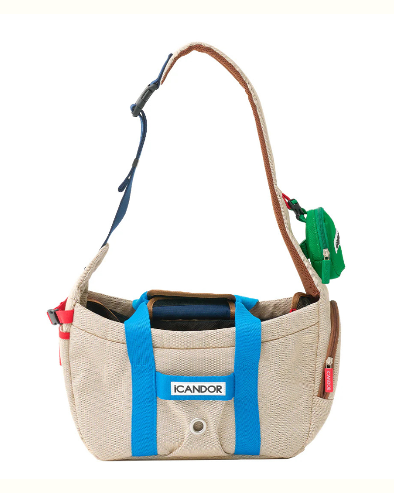 Peek-a-Boo Dog Sling Bag in Cream