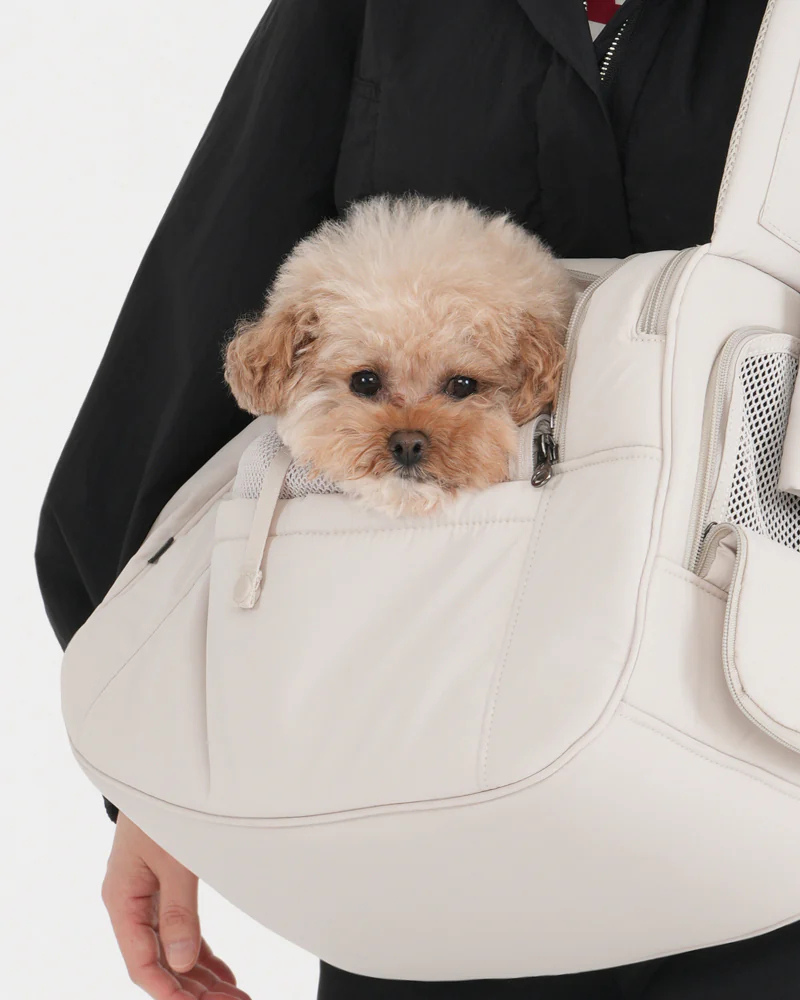 Crossbody SMART Sling Dog Carrier in Black or Beige Carry SSOOOK