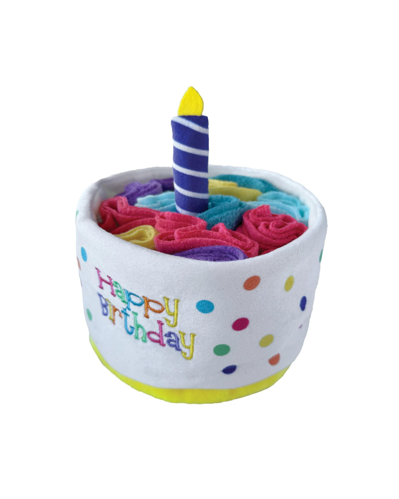 Birthday Cake Snuffle Dog Toy Play FOU FOU BRANDS   