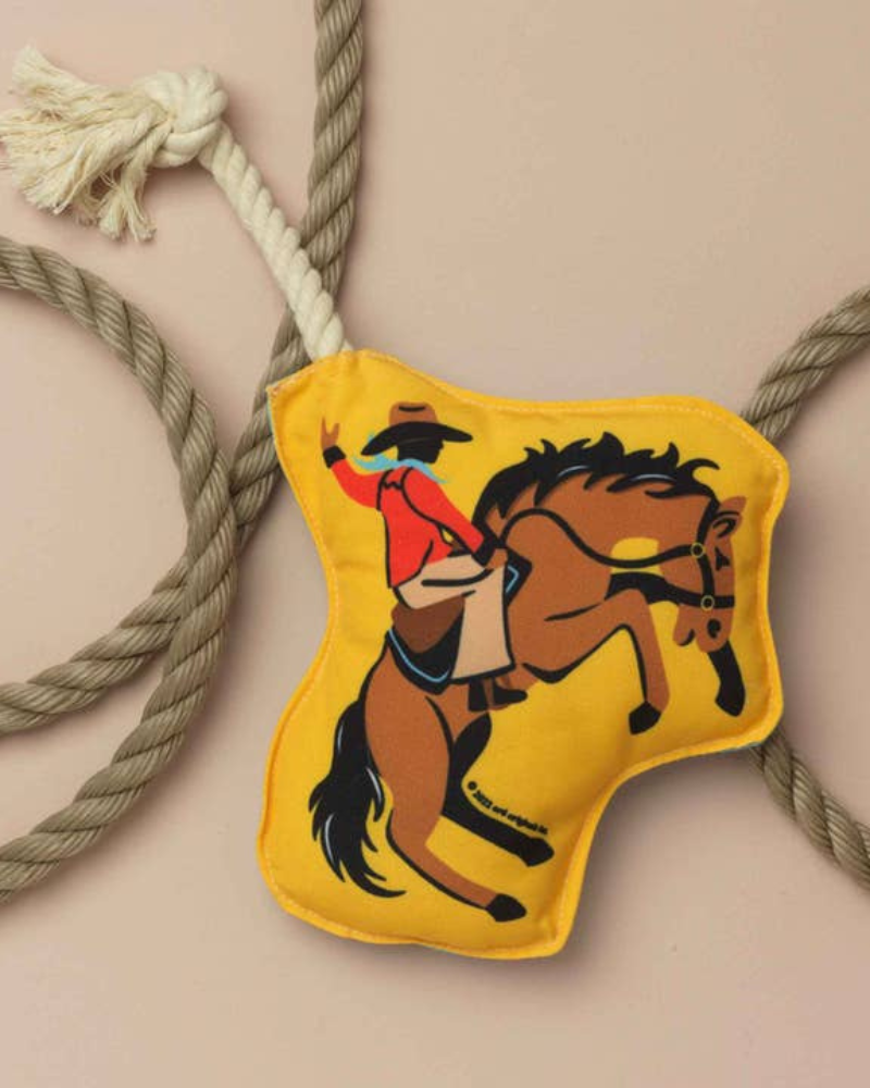 Rodeo Rider Rope Squeaker Dog Toy Play ORE PET   