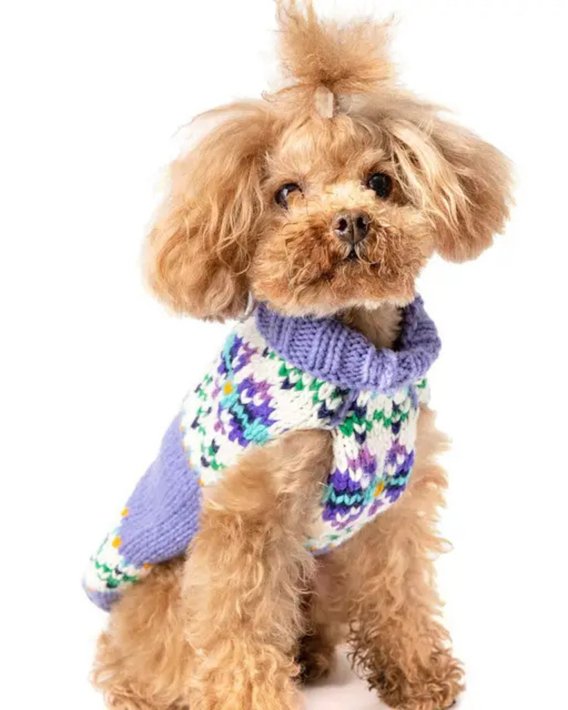 Lavender Flowers Wool Dog Sweater Wear CHILLY DOG