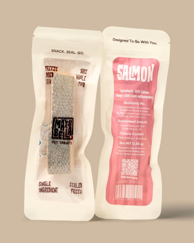 Freeze-Dried Salmon On-the-Go Dog Treat Pack Eat MAX & BELLA