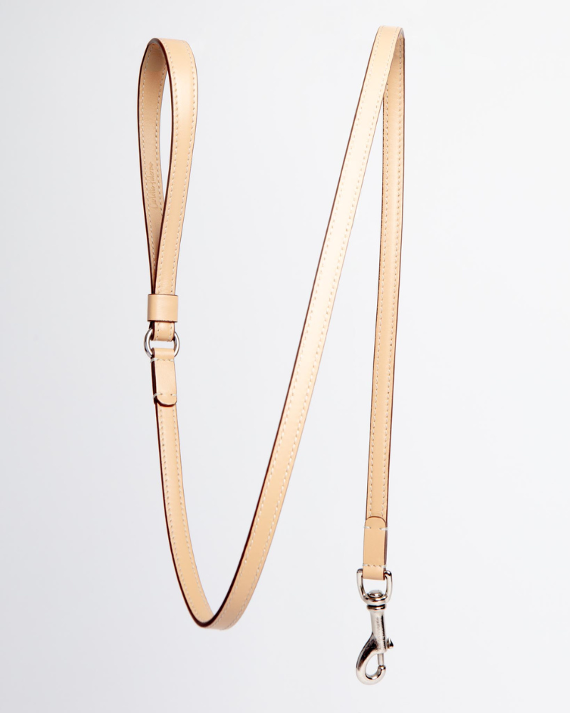 Leather Dog Leash in Vanilla (Made in Italy) Walk CARLOTTA PALERMO