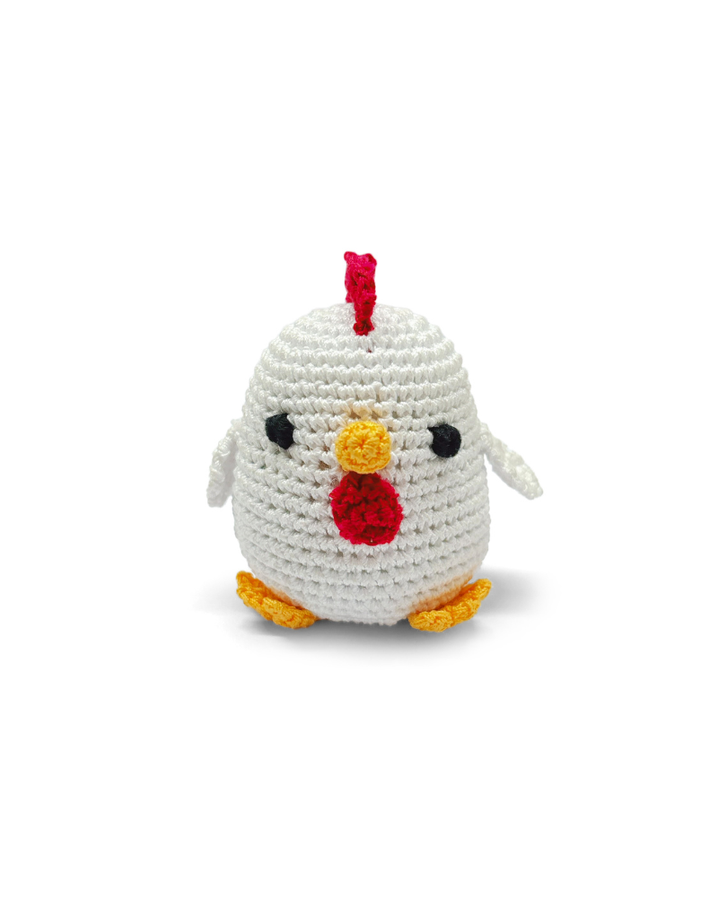 Chicken Little Squeaky Knit Dog Toy PLAY DOGO