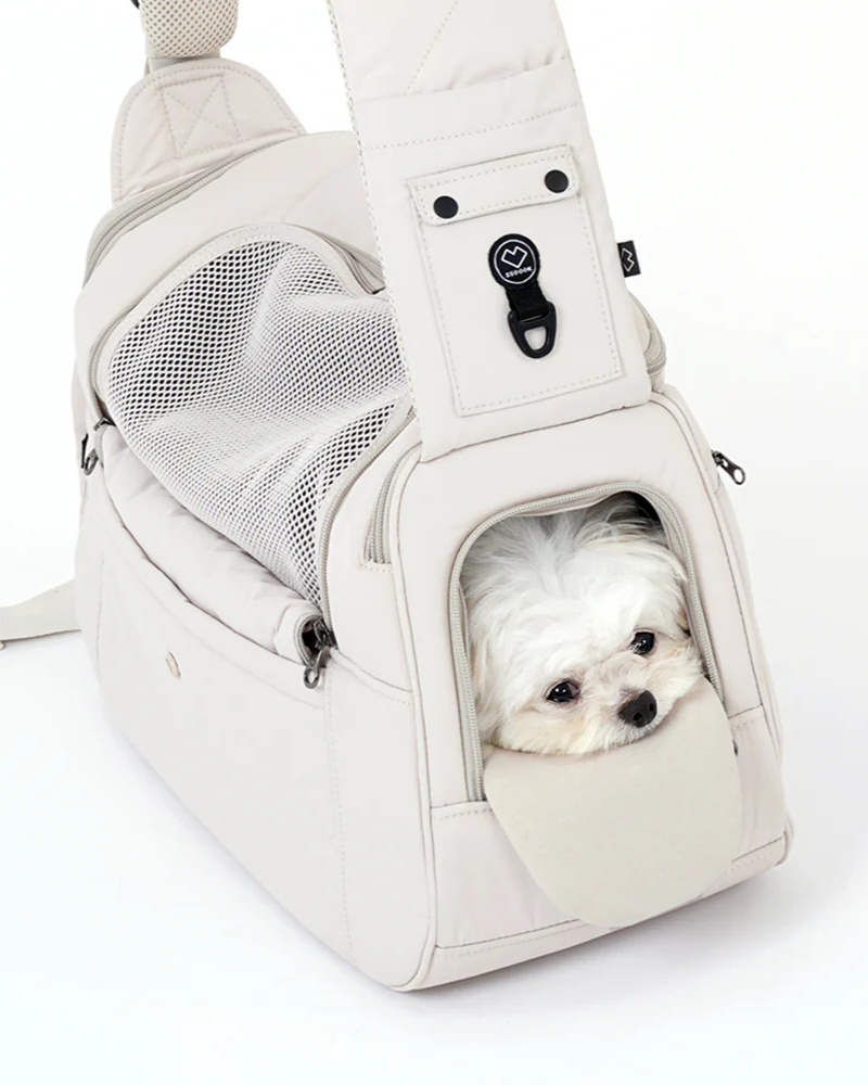Crossbody SMART Sling Dog Carrier in Black or Beige Carry SSOOOK