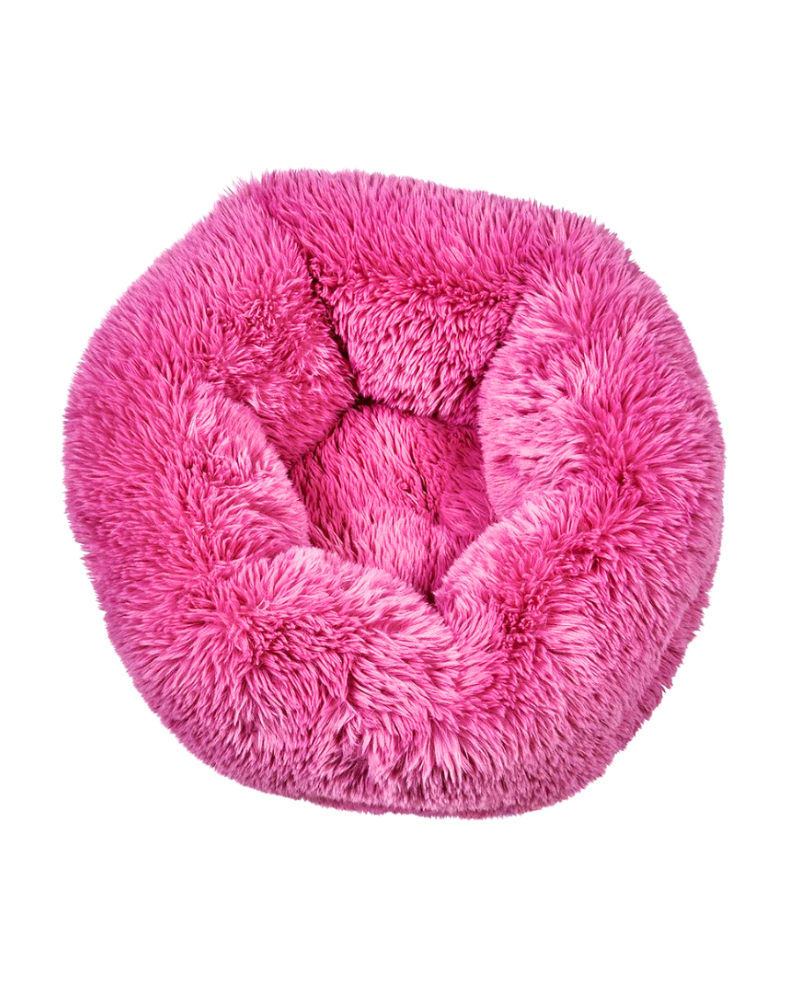 Muffy Soft Faux Fur Bed for Dogs & Cats in Cherry Blossom or BW Bengal