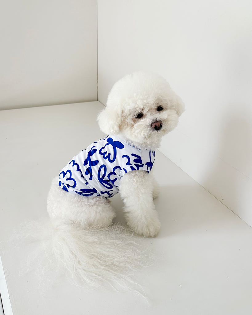 Blue Scribbles Cooling Dog Tee (FINAL SALE) (SUM24LO) Wear COTE A COTE   