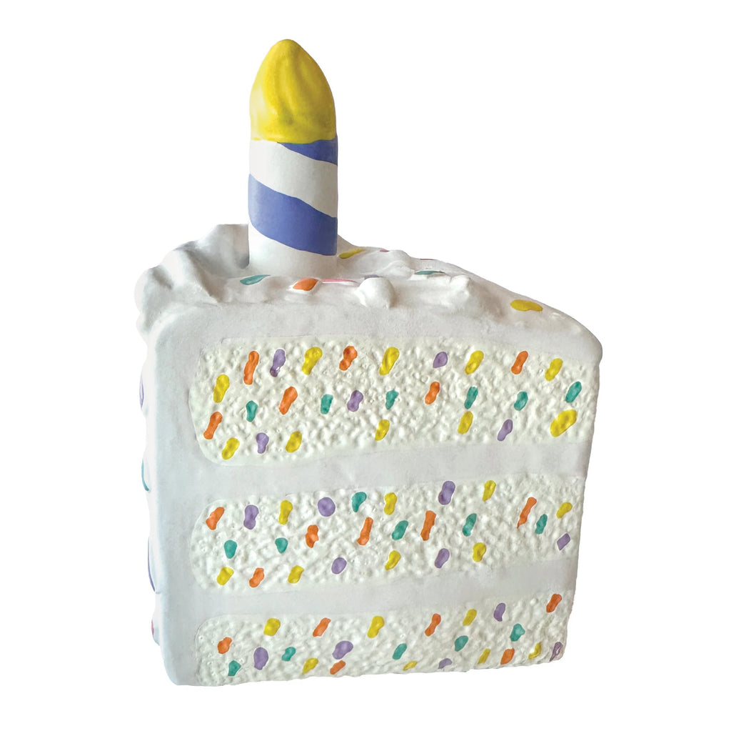 Yappy Birthday! Latex Cake Dog Squeaky Toy Play FOU FOU BRANDS White  