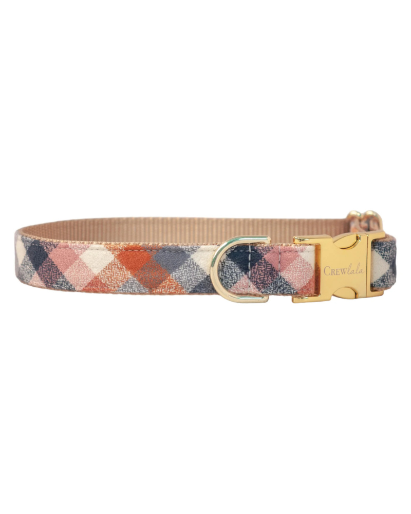 Aspen Flannel Belle Bow Dog Collar (Made in the USA) WALK Crew LaLa