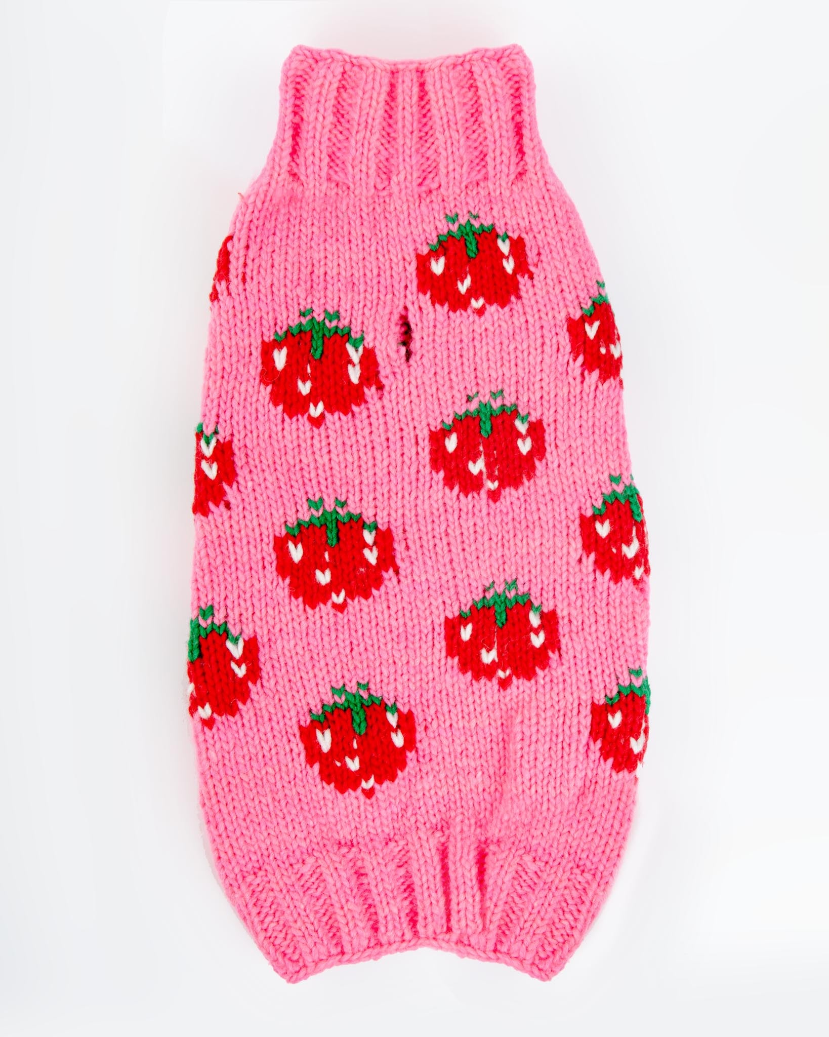Chilly Dog ハンドメイド　ウール100%ニット　M CHILLY DOG | Strawberry Wool Dog Sweater | DOG & CO.