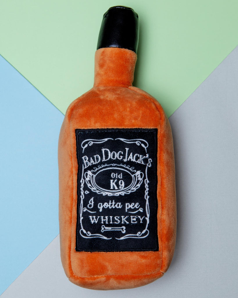 Bad Dog Jack's Whiskey Squeaky Plush Dog Toy Play Huxley & Kent   