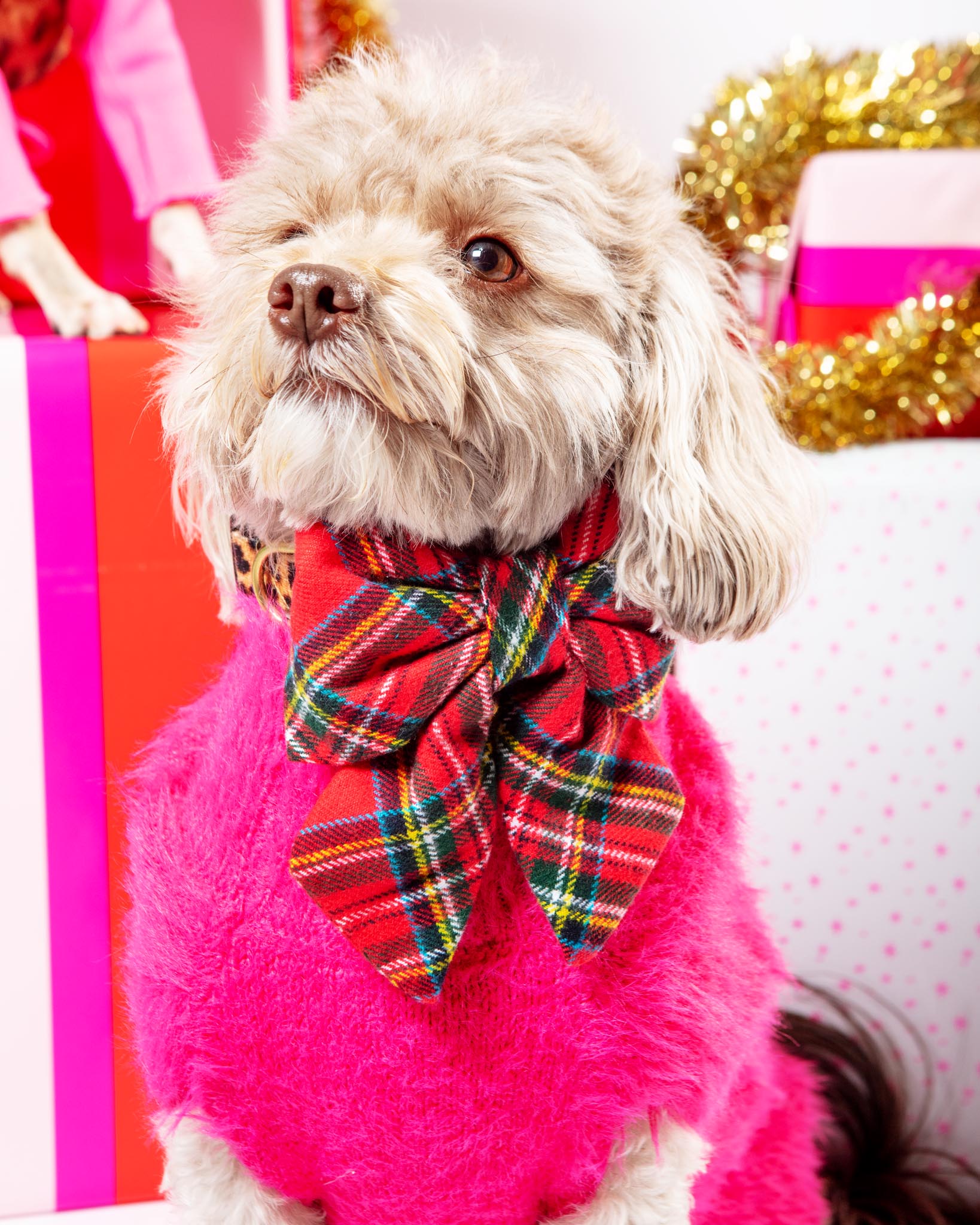 THE FOGGY DOG | Tartan Plaid Flannel Holiday Dog Bow